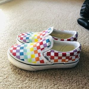Girls rainbow Vans sz 13